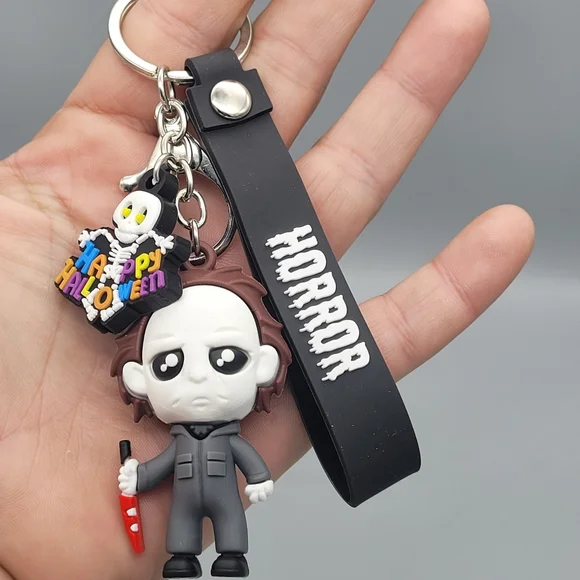 Michael Myers 3D Horror Figure Keychain with Carrying Strap
